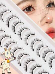 20/10/5/2/1 对可选自然假睫毛蓬松柔软戏剧性 3D 貂皮睫毛纤长纤细睫毛纤毛、凌乱、多层睫毛短而浓密的假睫毛延长散装假睫毛化妆品婚礼派对和俱乐部日常工作会议自然假睫毛佩戴舒适 - 自然纖長款 - 查看 15