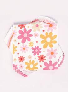 16 piezas Servilletas desechables con diseño de crisantemo, toallas de papel con estilo margarita para suministros de fiesta con tema bohemio, hippie, vintage para cumpleaños, boda, despedida de soltera, celebraciones, decoración de mesa, cocina, comedor y decoración de verano