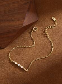 1 Pieza Pulsera De Diseño De Drenaje Con Broca De Plata Esterlina S925 Con Estilo Minimalista Y Delicado, Un Accesorio Versátil Para Mujer. Un Regalo Perfecto Para Cumpleaños Y Uso Diario