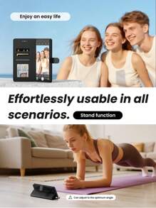Funda billetera multifuncional negra de PU para teléfono Android