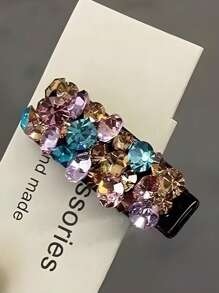 1/4/6Pcs Colorful Rhinestone Bangs Side Clips – Light Luxury Hair Clips For Women & Teens | Fashionable Duckbill & Ponytail Clips With Dazzling Diamonds | Exquisite Headwear For Daily Wear, Parties, Bathroom, Bedroom, Living Room​ Back To School