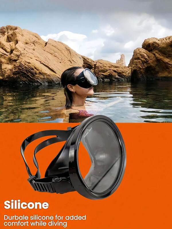 1pc Fisherman Mask Waterproof High-Definition Diving Mask, Tempered Glass Wide View Snorkeling Mask, Diving Equipment Set