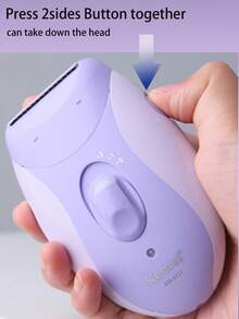 Kemei KM-6037 女士比基尼体毛修剪器 无痛女士剃毛机 女士脱毛器 电动面部按摩器 抗皱颈部紧致 电动磨脚器 4合1女士日常使用套装 - 紫色 - 查看 6