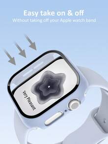 3 件装 PC + 钢化玻璃一体式表壳，防摔时尚保护套，兼容 表壳 40/41/42/44/45/46/49 毫米，兼容 Series Ultra/Se/11/10/9/8/7/6/5/4，智能手表配件男士女士 - 煙燻紫色+燻衣草色+天藍色 - 查看 3