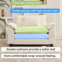 53 Comfy Cloud Sofa Couch With Throw Pillows, Upholstered Deep Seat Cozy Sofa Chair, Modern Single Seat Modular Sectional Sofa For Living Room - 1 - Xem 5
