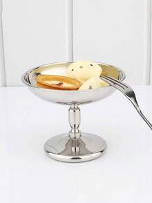 1 件 304 不锈钢皇家风格布丁碗，高脚冰淇淋杯，优雅设计 - 銀色 - 查看 8