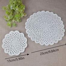 1 peça/3 peças Bases de Mesa de Crochê Feitas à Mão, Toalha de Mesa em Renda Vazada, Marcadores de Lugar em Renda Vintage, Perfeito para Decoração de Mesa em Feriados, Festas, Casamentos, Ramadã, Apanhador de Sonhos, Presente
