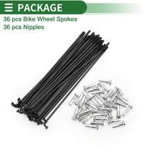 Bicycle Spokes Carbon Steel Bike Spoke With Nipples For Most Bicycle - 黑色 112mm 14G 36件碳鋼 - 查看 5