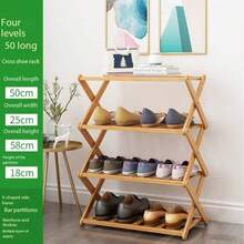 4-Tier Solid Wood Foldable Shoe Rack - Minimalist Home Entryway Organizer For Apartment/College Dorm, No Tools Needed, Durable Collapsible Footwear Storage Cabinet (Holds 10 Pairs) - Brown - View 7