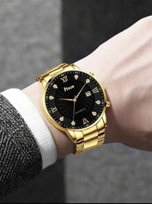 6pcs Luxury Men's Fashion Versatile Watch Accessory Set, Suitable For Attending Holiday Parties, Makes A Valuable Father's Day Gift To Cherish The Moment