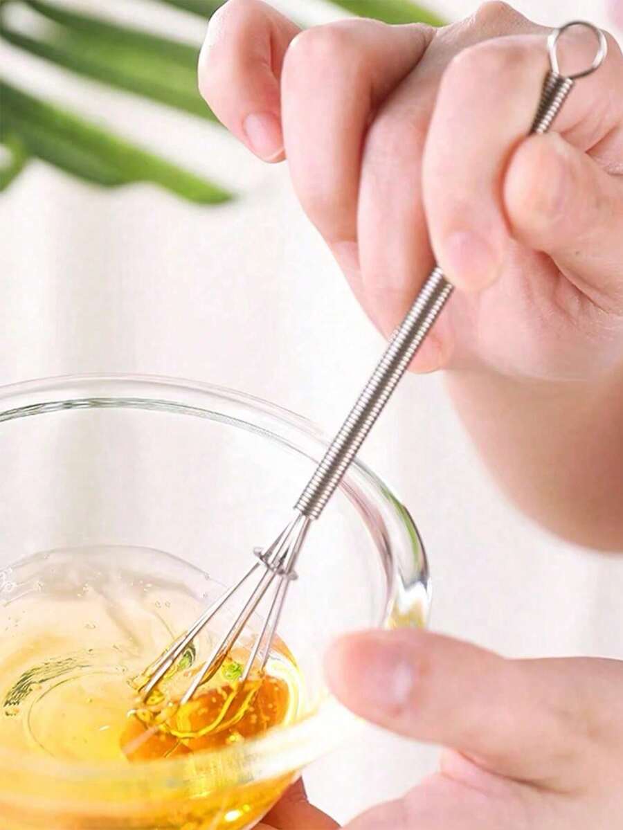 1pc Mini Whisk,Stainless Steel Tiny Whisk For Baking,Whisks Stainless Steel Mini Wire Whisks,Portable Stainless Steel Kitchen Tiny Whisk Egg Beater With Thick Wire For Cooking Blending Whiping Beating Stirring,Small Whisk,Whisk Stainless Steel,Cooking And Kitchen Gadget, Mixing Sauces, Blending Ingredients - Multicolor - View 1