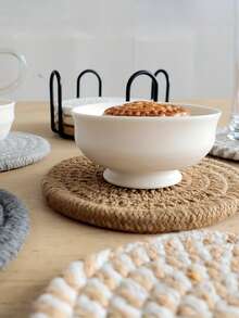 Set de 1/4/8 unidades de posavasos absorbentes, tapetes minimalistas para bebidas para la mesa de centro del hogar, regalo de inauguración de la casa para bar, serie marrón, forro de tela no tejida, posavasos absorbentes para bebidas, decoración del hogar, perfecto para la decoración del hogar y la protección de la mesa - Multicolor - Ver 5