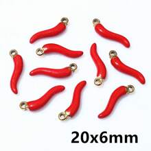 5pcs Enamel Chili Pepper Charms Pendant Multi Colors For DIY Jewelry Making Earrings Necklace Pendants Accessories Findings