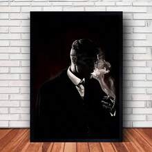 Smoking For Man Silhouette Canvas Art Print - Unframed, High-Resolution Poster From Movie Characters For Living Room & Office Decor