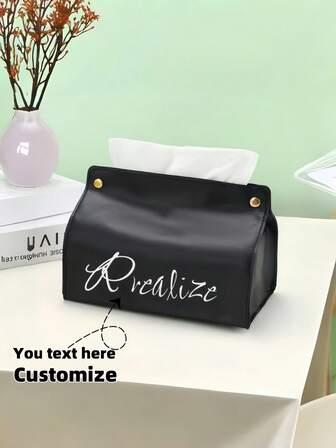 2025 Customized Tissue Box - Personalized PU Leather Car/Desktop Storage Box, Minimalist Nordic Home Decor Suitable For Living Room And Office, Creative Tissue Paper Holder (Gift/Mother's Day Gift), Oil Painting Craft, Square Design, Fashionable Solid Color Design, Gift Item | Minimalist Decor | Oil Painting Craft, Tissue Box Decor