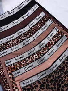 7 Peças Shorts Casuais e Esportivos de Carta Prata para Mulheres