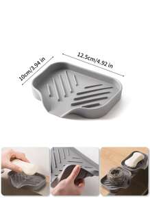 1 Pc Silicone Dish Drying Mat - Foldable, Heat-Resistant, Multi-Purpose Kitchen Draining Pad, Suitable For Dishes And Utensils