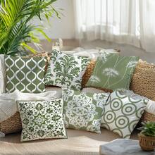 Bộ 6 vỏ gối họa tiết Morris đơn giản màu xanh lá cây hàng ngày, chất liệu nhung đào in một mặt, vỏ gối 45*45/50*50/40*40CM dùng cho ghế sofa vải hiện đại, trang trí trong nhà, trang trí tiệc tùng, quà tặng - 6pc-Xanh lá cây - Xem 8