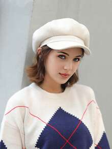 1pc Fashionable Newsboy Hat, Suitable For Daily Wear - Black - View 12
