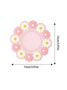 1pc Daisy Coasters Silicone Material Cute Flower Shape High Temperature Resistant Two-Color Coffee Coasters, Mug Coasters 10/15/20 Cm Mini Coasters, Suitable For Holiday Gifts, Office Colleague Gifts, Home Decor, Perfect For Home Decor & Tabletop Protection