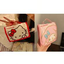 Sanrio 1pc Hello Kitty Multifunctional Four In One Makeup Bag, Cartoon Cute Portable Travel Grooming And Storage Bag, Suitable For Home Storage And Travel Supplies Storage,For Holiday Beach, Bathroom Collection, Bedroom Collection, Large Capacity