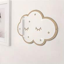 Adesivo de parede espelhado com design de nuvem, 1 peça, adesivos, decalque de parede, decalque de vinil para decoração de casa, itens de decoração de primavera para renovar sua casa, adesivos de decoração Rama, decoração de parede, decoração de quarto, adesivos personalizados, espelho de parede, espelho para decoração de quarto, banheiro, sala de estar
