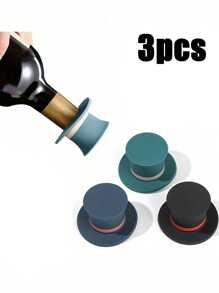 Wine Stopper, Magic Cap Silicone Wine Stopper, Soft Cork Wine Bottle Stopper To Keep Wine Fresh, Interesting & Reusable Silicone Bottle Stopper And Cap, Christmas Decorative Wine Sealer Preservation Accessory Set