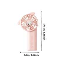 Miniso Sanrio My Melody 1800mAh Portable Mini Fan, USB Rechargeable ABS Plastic With Pink Bow Design, 3-Speed Settings & 9H Battery Life, Perfect For Summer Outings & Office Cooling(1 PC)
