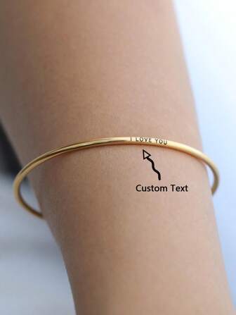 1/3pcs Stainless Steel Personalized Name Bracelets, Suitable For Women And Girls, Laser Engraved Stainless Steel Fashion Jewelry For Summer, Ideal Gift For Girlfriend, Mother, Autumn Fashion, Vintage, Unisex, Simple, Casual, Hip-Hop, Goth, Punk Customized, Unique Gift For Her, Boyfriend