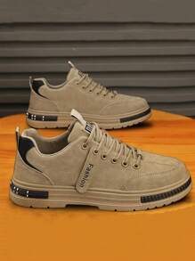 Men's All-Season Functional Shoes Work Safety Shoes - Non-Slip, Durable, Breathable Low-Top Lace-Up Sneakers, High-Quality Fabric Soft Upper PU Upper And PVC Rubber Sole, A Variety Of Multi-Color Khaki, Gray Are Very Suitable For Leisure And Outdoor Activities Travel Mountaineering Construction Site Work Safety, Walking Multi-Functional Shoes