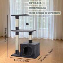 Appartamento per gatti di 84 cm (circa 33 pollici) con palo antifurto e antigraffio