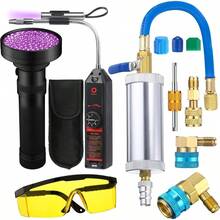 AC Leak Detector Kit R1234Yf R134A R410A AC Oil UV Dye Injector Kit