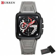 Curren CURREN Top Brand Men's Watches Luxury Square Quartz Wrist Watch Original Waterproof Luminous Chronograph Watch For Men Relogio