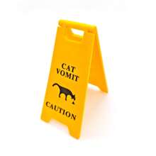 Cat Vomit Sign, Cat Vomit Caution Sign, Funny Vomit Warning Sign, Cute Gag Gift Cat Dog Vomit Sign Decor, 3D Printed Novelty Desk Decoration For Home, Office, Classroom