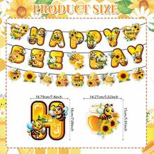 Decoraciones para fiesta de cumpleaños con temática Feliz abeja 2025, globo con diseño de abeja, para festival, fiesta, jardín, decoración original de flores de jardín, globo de látex de 12" - Multicolor - Ver 9