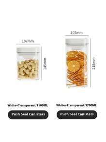 1pc Customized Airtight Sealed Storage Canister With Customized Pattern, Kitchen Food Moisture-Proof Container For Nuts, Grains And Snacks, Food Identification Canister, Holiday Gift