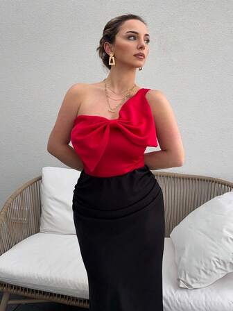 Jeta Ari 女士简约优雅蝴蝶结装饰连体衣，日常休闲穿着