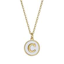 Initial Opal Letter Necklace Jewelry Gifts For Women, Gold Plated Alphabet Opal Pendant Necklace Round Disc Initial Necklace Engraved Letter Necklace With Adjustable Chain Pendant Enhancers For Women And Girls Fashion Style Jewelry