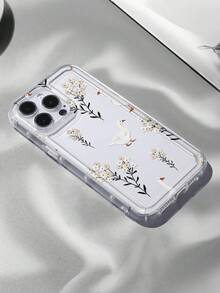 Funda para phone con estampado floral de pato, transparente, compatible con phone S - Multicolor - Ver 2