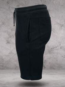 LoveMyFashions Men Drawstring Waist Side Pockets Shorts Gym Running Casual Shorts - Black - View 4