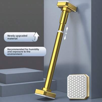 Verstellbare Spannstange - Material aus Edelstahl, Kunststoffenden, Installation ohne Bohren, geeignet für Duschvorhang, Vorhänge, Kleideraufbewahrung und Balkon-Trocknung, in mehreren Größen erhältlich