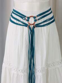 女式长绳环结腰带北欧女巫腰链巨魔斜挎腰带萨满异教徒维京配饰 - A - 查看 3