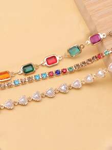 1pc Bling Crystal & Pearl PU Rope Metal Chain Hat Strap Charm, Fashionable Versatile Hat Accessories