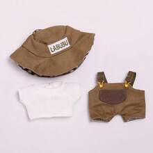 Only Clothes] 2nd Gen Blind Box Lazybones Party For Labubu Casual Overalls T-Shirt Baby Clothes 17cm Labubu
