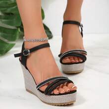 Korean Style New Summer Sexy Comfortable Peep-Toe Platform Wedge Heel Waterproof Rope Increased Slimming Sandals