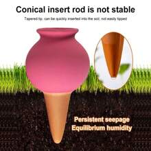 4pcs Ceramic Potted Dropper Device Water Seeper Self Watering Automatic Drip Irrigation System Portable Pot Culture Supply Portable Pot Culture Supplies 4 Colors Ceramic Potted Dropper Device Water Seeper Self Watering Automatic Drip Irrigation Automatic Watering System Ceramic Drip Irrigation Device Small Round Mouth Watering Can - Multicolor - View 6