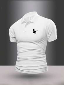 Men's Summer Eagle Print Casual Commute Polo Shirt