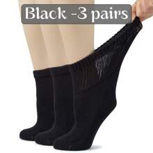 3/10 pares de calcetines transpirables para diabetes, calcetines cilíndricos medios sin restricción elástica para hombres y mujeres, regalo de salud, tela de alta elasticidad, calcetines neutros, calcetines con maldición dulce, los grandes calcetines D, calcetines con picos, sin restricción, parte superior tejida plana, cómodos