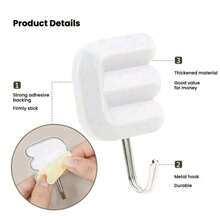 4pcs/Set Love Shape Plastic Wall Hooks, Luxury Decorative Hooks For Keys, Clothes, Toys, High-End Aesthetic Hooks For Kitchen & Bathroom, Stylish Entryway Organization And Bathroom Storage, Creative Hooks For Hallway And Living Room, Premium Durable Wall Hangers For Home Office And Minimalist Decor, Ideal Valentine's Day Gift And Mother's Day Gift, Spring Home Decor Accent, Modern Accessory For Coats, Bags, Hats And Small Accessories - Multicolor - View 6