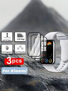 3pcs/Set High Definition Clear 3D Soft TPU Screen Protector Film, Waterproof, Scratch Resistant And Easy To Install, Compatible With Mi Band 9/8/7 - White - View 16